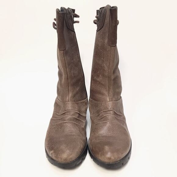 Merrell Vera Boots Size 8.5 Mid Barnwood Brown Leather Womens Calf - Picture 2 of 13